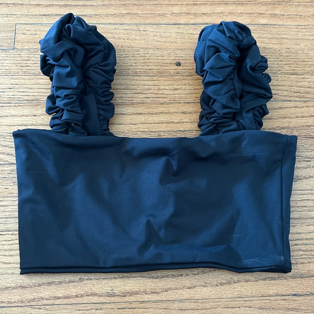 NWT Port De Bras Black Bikini Top